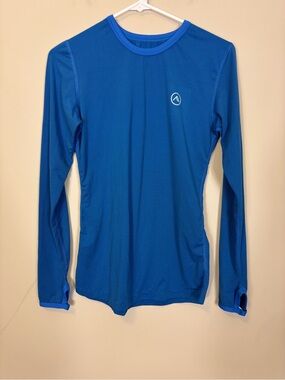 Peak Set Blue Long Sleeve Athletic Top & Pants Base Layer Top M, Bottoms Small